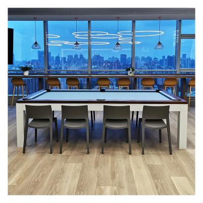 China Leather Family indoor high quality 2-in-1 dining table and SLATE pool table for custom sale for sale