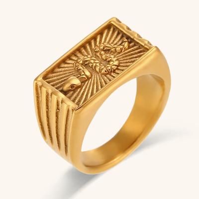 China Wholesale Waterproof Vintage Engraved Snake Rings Stainless Steel Signet Rings Jewelry for sale