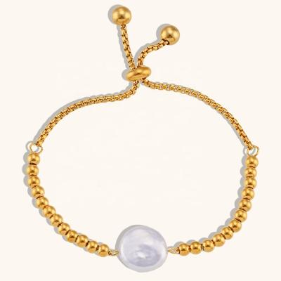 China New Fashion Pearl Chain Bracelet Freshwater Gold Plated Waterproof Wholesale Jewelry for sale