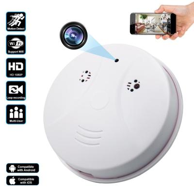 China Long Real Time Video Image Mini Wifi Camera 1080P Wireless Hidden Camera Time Recorder Spy Camera Factory Direct Smoke Detector for sale