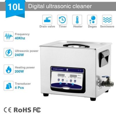 China Lange Lebensdauer des Halbleiter-/der integrierten Schaltung Tischplatte-Ultraschallreiniger-10L 240W zu verkaufen