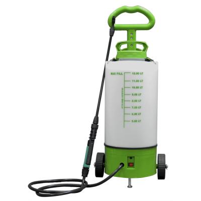 China Rechargeable 6V Battery Backpack Watering Electric Sprayer With Wheel And Handle for sale