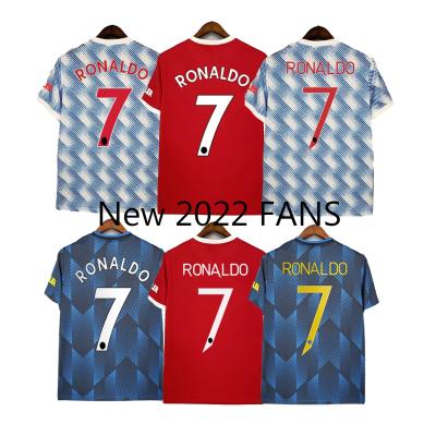 China Quick-drying RONALDO 2022 adult man jerseys home and away fan edition soccer UTD uniforms fan version plus size jersey 4XL for sale