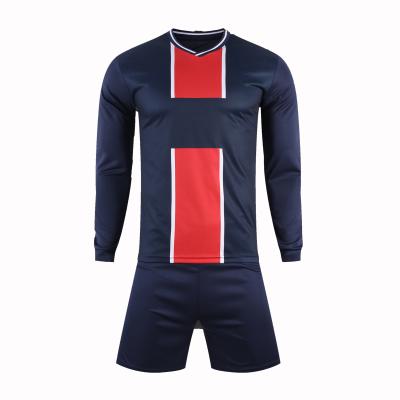 China High Quality Custom Made Soccer Kits Blue France Messi Long Sleeve Official Design Quick-drying Soccer Shirt Uniform Tank Top for sale