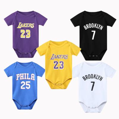 China Shirts & Tops Funny Cute Baby Soccer Jersey Clothes Sleeveless Rompers Set For Summer Sports for sale