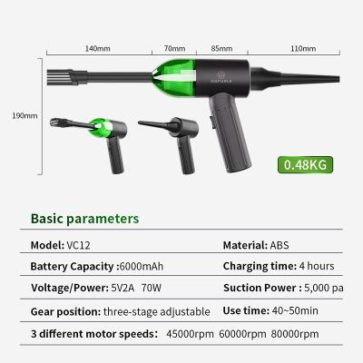 China 12KPA VC12B kc Handheld Wireless Vacuum Cleaner Three Batteries Universal Portable Rechargeable BLDC Different High Wind Speeds for sale