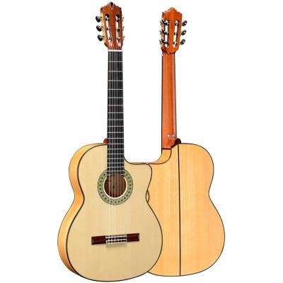 China AA+ Grade Engleman Special Solid Fir/Cedar NMI-CG-17F Cutway Professional 39 Inches Handcrafted All Solid Classical Guitar for sale