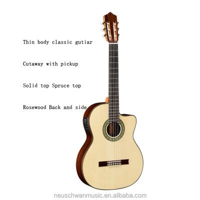 China Fir or Cedar Body Fir or Cedar Guitar Rosewood Slim Cutaway Flamenco Guitar Solid Superior Classical for sale