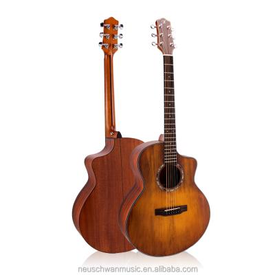 China Solid Wood Acoustic Guitar LJ-98S Matt Finishing Jumbo Acoustic Guitar 40 Inch Silid A Level Stika Fir-Saving Acoustic Guitar for sale