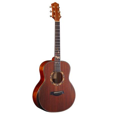 China KOA SOLID TOP China Handmade 38 Inch All KOA Travel Solid Acoustic Guitar for sale