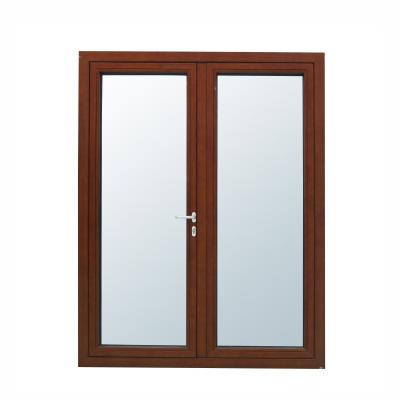 China Hot Selling Heat Insulation Aluminum Wooden Casement Aluminum Bathroom Glass External Doors With Imported Special Hardware Fittings for sale