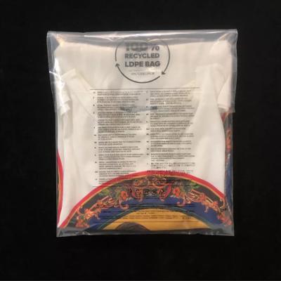 China Manufacturer Clear GRS Tc Self Adhesive Recycled Plastic Bags Recyclable With Choking Warning for sale