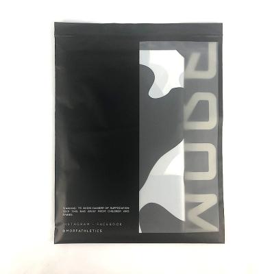 China High quality hot sale BIODEGRADABLE handle seal frosted garment black ziplock resealable polybags for sale