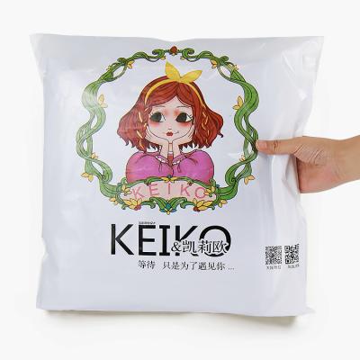 China shoes & Clothing Customized Logo Print Self Sealed White Plastic Soft Mailer Poly Bag Recyclable for sale