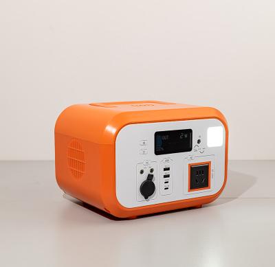 China Camping 110v 220v solar portable power station Orange 600W outdoor power station for sale