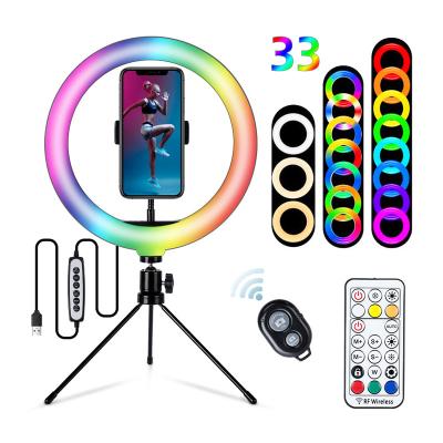 China JiYi 26cm 10inch RGB Selfie Phone Ring Light PORTABLE Desk Mount LED for sale