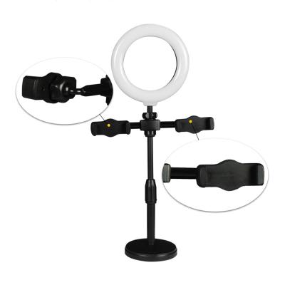 China Mini 2021 New Photo Studio Table Ring Light Phone Clip Table Ring Light Stand Kits for sale