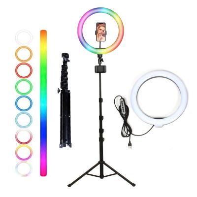 China PORTABLE HOT Photographic 10 Inch RGB Selfie RGB Ring Lighting Lamp for sale