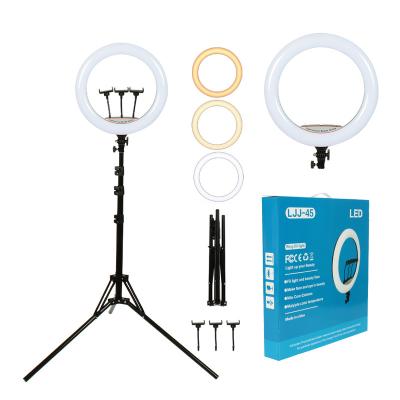 China PORTABLE 360 Degree Selfie Ring Light Stick Tripod Adjustable Led Flexible 18 Inch Ring Wireless Light for sale