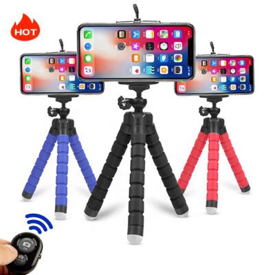 China Portable Octopus Tripod Selfie Stick with Wireless Remote Mini Flexible Tripod Selfie Stick Sponge Octopus Camera Phone Holder for Phone Accessories for sale