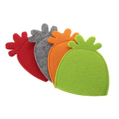 China Colorful Carrot Felt Shaped Easter Festival Decoration Felt Egg Warmer Easter Egg Decoration for sale