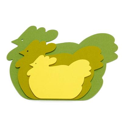 China Viable 3 Chicken Shape Laser Cut Set Felt Table Place Mat Dinner Table Mat Insulation Dining Pad Easter Decoration for sale