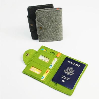 China Fashion RFID Blocking Travel Wallet Cover Case Passport Holder Felt Passport Cover for sale