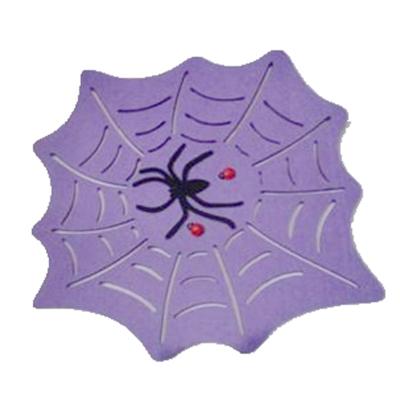 China Viable Spider Web Design Laser Cut Circle Felt Place Mat Kitchen Dinner Table Mat Halloween Decoration for sale