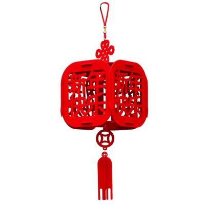 China New Style Felt Red Decoration Felt Chinese New Year Lantern Decoration for sale