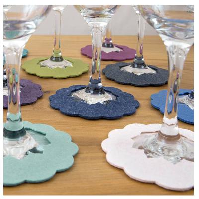 China Viable Wine Glass Coasters Felt Coasters Markers Slide On Stemware Charms Dining Beverage Accessories for sale