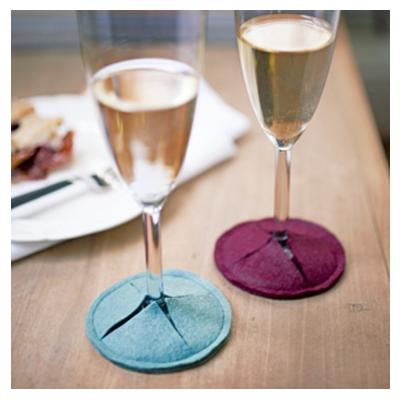 China Sustainable Colorful Flower Die Cut Shape Wine Glass Coaster Felt Goblet Coasters for sale