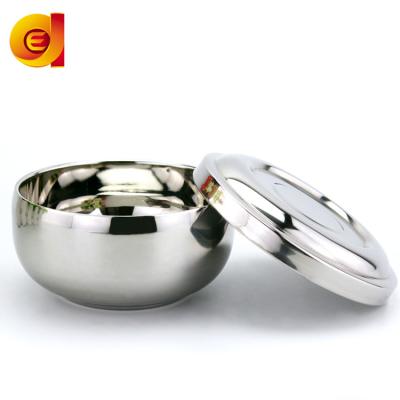 China Sustainable Mirror Polishing Korean Double Wall Anti Scalding Rice Bowl Set for sale