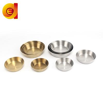 China Sustainable Single Layer Stainless Steel Tomato Sauce Dish Gold Dish for sale