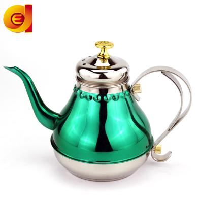 China China Wholesale Green Color Teapot 201 Stainless Steel Copalace Viable Teapot With Filter Screen for sale