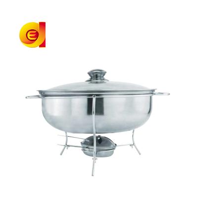 China 410 Stainless Steel 28CM Circular Alcohol Stove Buffet Restaurant Use for sale