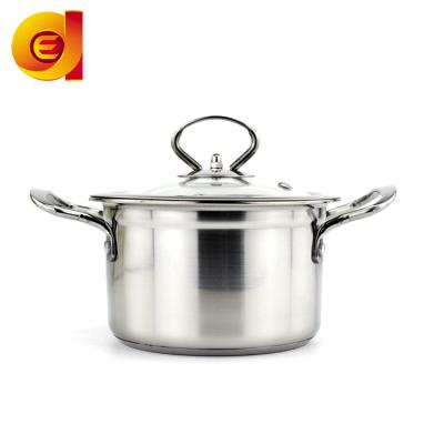 China Sustainable Wholesale China Cookware Stainless Steel Soup Casserole With Double Ear for sale