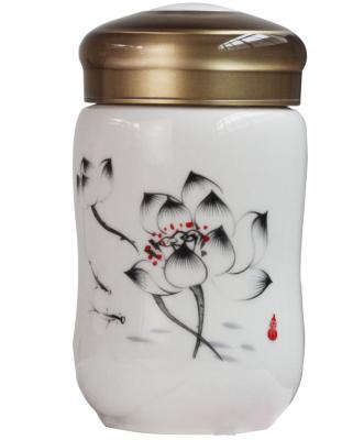 China High-end Ink Ceramic Painting Thermos Creative Business Advertising Gift Non-Inverted Mug for sale