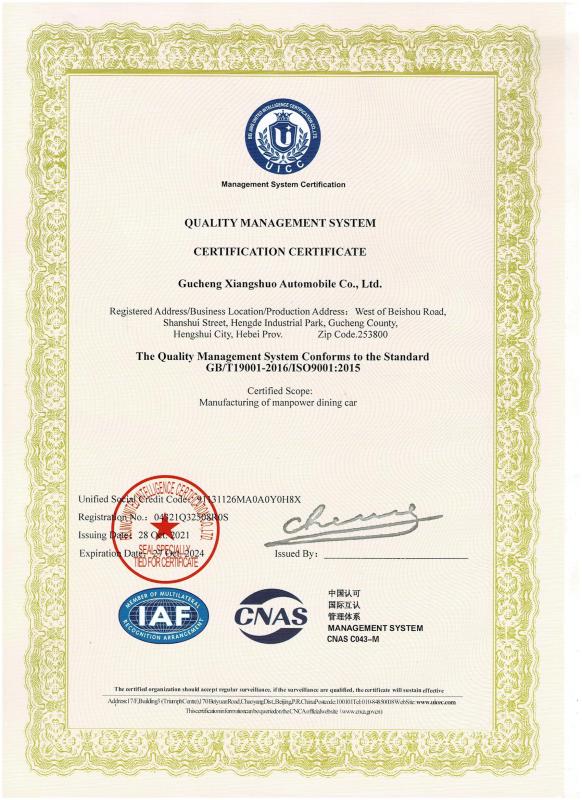 OUALITYMANAGEMENT SYSTEM - Shandong Chen Shanshan Automobile Co.