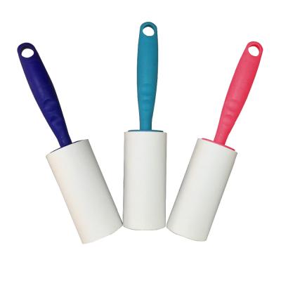 China Manual sticky fiber roller with handle for sale