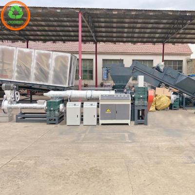 China Máquina de reciclaje de granulador de plástico con extrusora de doble tornillo para películas de residuos agrícolas en venta