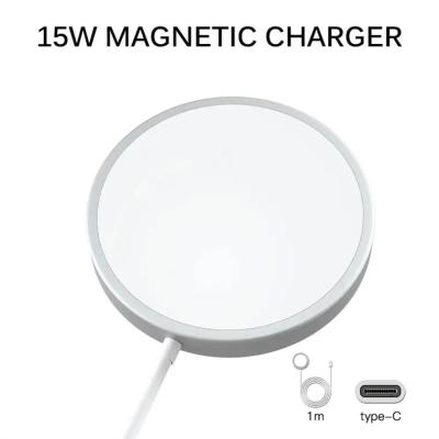 China Mobile Phone Portable Magnet Wireless Charger Fast Charging for iphone Type C 15W Magnetic Fast Charger Wireless Charger with mag safe for sale