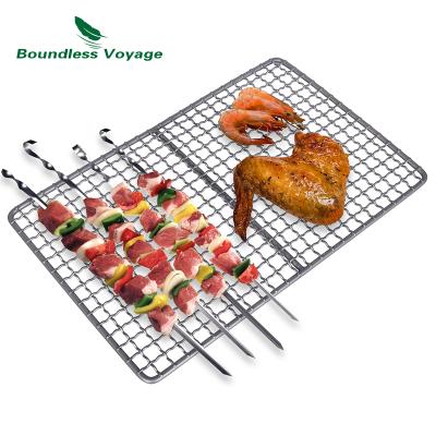 China Non-Stick Grilling Square Grill Mesh Mat Titanium Grill Wire Mesh Outdoor Korean BBQ Pot Camping Travel BBQ Light Unlimited Rack for sale