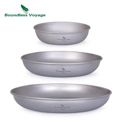 China Lightweight Unlimited Travel Camping Pure Titanium Titanium Dish Tableware Outdoor Camping Plates Cutlery for sale