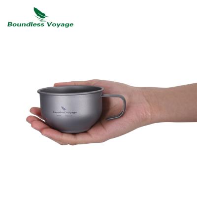 China Lightweight Unlimited Travel 180ml Customized Outdoor Camping Single Wall Coffee Cup Titanium Mug Coffee Mug With Handle for sale