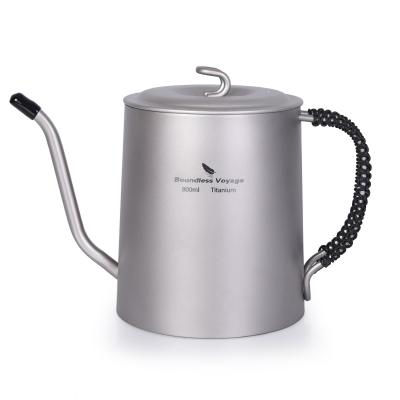 China Travel 800ml Portable Camping Kettle Unlimited Ultralight Teapot Outdoor Titanium Cooking Kettle for sale