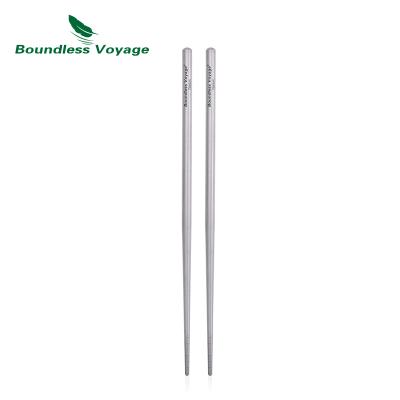 China Portable Camping Pure Titanium Chopsticks Travel Storage Unlimited Metal Chinese Chopsticks Hollow Out Round Home for sale