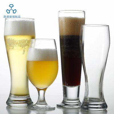 China Outdoor Wholesale Cheap Bar Glassware Sided Beer Glass Mug Beer Stoneware Mugs Drinking Beer for sale