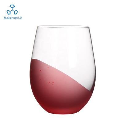 China Wholesale Home Colored Egg Shaped Crystal Stemless Wine Glass for sale