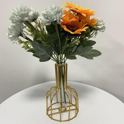 China Pcs Modern Floral Decorative Antique Black Classic Color Large Floor Vases Flower Gold Pieces Vases Metal Material Origin for sale