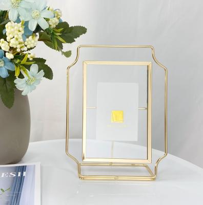 China Home decoration .office luxury decor glass-metal photo frame for sale